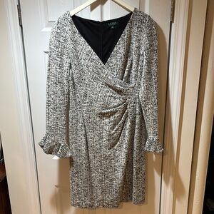 Ralph Lauren Black and White Long Sleeve Dress